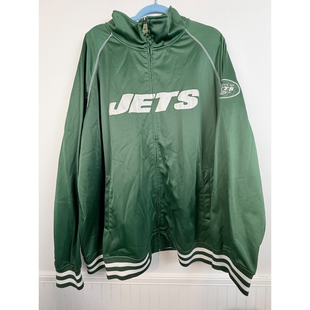 NFL Team Apparel New York Jets Track Jacket Mens 4XL Green Full Zip RN135969